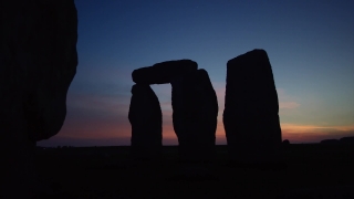 Stock Video Sunrise, Megalith, Memorial, Structure, Sunset, Sky